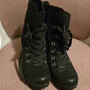 Nine West Black Combat Boots